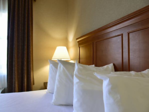 Bed and pillows of a room at Best Western PLUS Osoyoos Hotel & Suites in Osoyoos